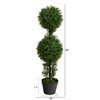 34" Indoor/Outdoor Boxwood Double Ball Topiary Artificial Tree - Nearly Natural: Faux Moss, No Assembly Required - 4 of 4