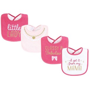 Hudson Baby Infant Girl Cotton Terry Drooler Bibs with Fiber Filling, My Mama, One Size - 1 of 4