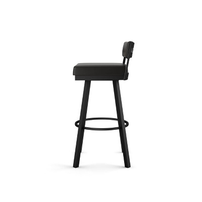 Travis 26'' Black Faux Leather Swivel Metal Counter Stool