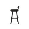 Amisco Travis Upholstered Counter Height Barstool Black: Faux Leather, Steel Frame, 26" Seat - 2 of 4