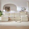 141'' Corduroy Cloud Modular U-Shaped Sectional Sofas with High-Density Sponge Seat and Freely Combinable Design - 3 of 4