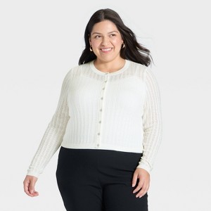 Women's Pointelle Cardigan - A New Day™ - 1 of 3