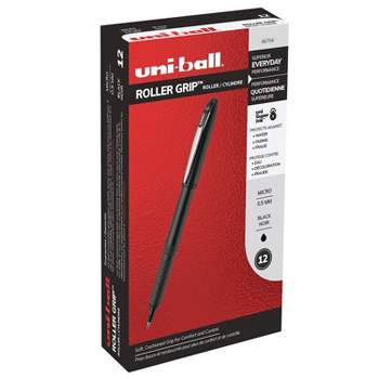uni-ball uniball Roller Grip Pen Micro Point 0.5mm Black Ink 12/Pack (60704)