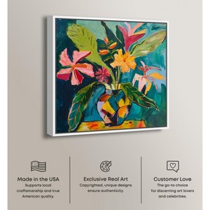 Art Remedy Vase of Bright Tropical Flowers II Vase Paintings Framed - 1 of 4