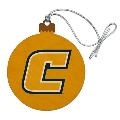 University of Tennessee at Chattanooga Secondary Logo Wood Christmas Tree Holiday Ornament