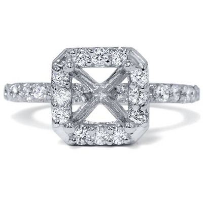 Pompeii3 3/8ct Halo Diamond Ring 14K White Gold