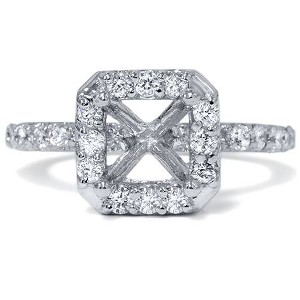 Pompeii3 3/8ct Halo Diamond Ring 14K White Gold - 1 of 4