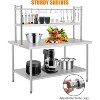 Stainless Steel Table with Overshelves, 48"x24" Commercial Kitchen Prep & Work Table, for Kitchen Restaurant Garage Warehouse - 3 of 4