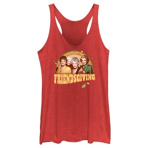 Women's The Golden Girls Retro Friendsgiving Stripes Racerback Tank Top - 1 of 4