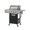 DSVIMOY Outdoor Grill with Two Shelves, Lid, Wheels and Bottle Opener, Grill for Backyard, Black & Silver, 44.8"*13.3"*39.3" - 4 of 4