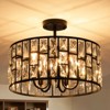 Rennnsan Trivale 17" W 5 - Light Drum Saike Crystal Modern Glam Dimmable Semi Flush Mount in Black - 4 of 4