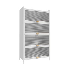 GlasFlength Decorative Storage Cabinets, 5 Level Flip Door, White, 31.5"*13.8"*56.69" - 1 of 4