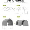 Heavy-Duty Portable Carport with Roll-Up Zipper Door, Waterproof Garage Storage Shed for Motorcycles, Bikes, Firewood and Outdoor Tools - 3 of 4
