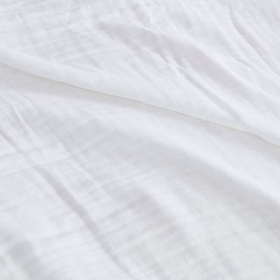 Cozy Farmhouse Full/Queen Cotton Gauze 3-Layer Blanket in White