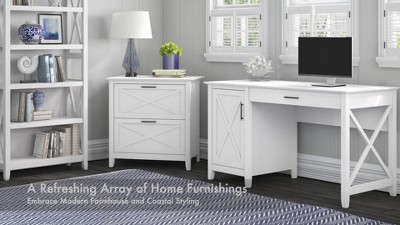 Washed Gray 48" Wood Home Office Desk with Drawer