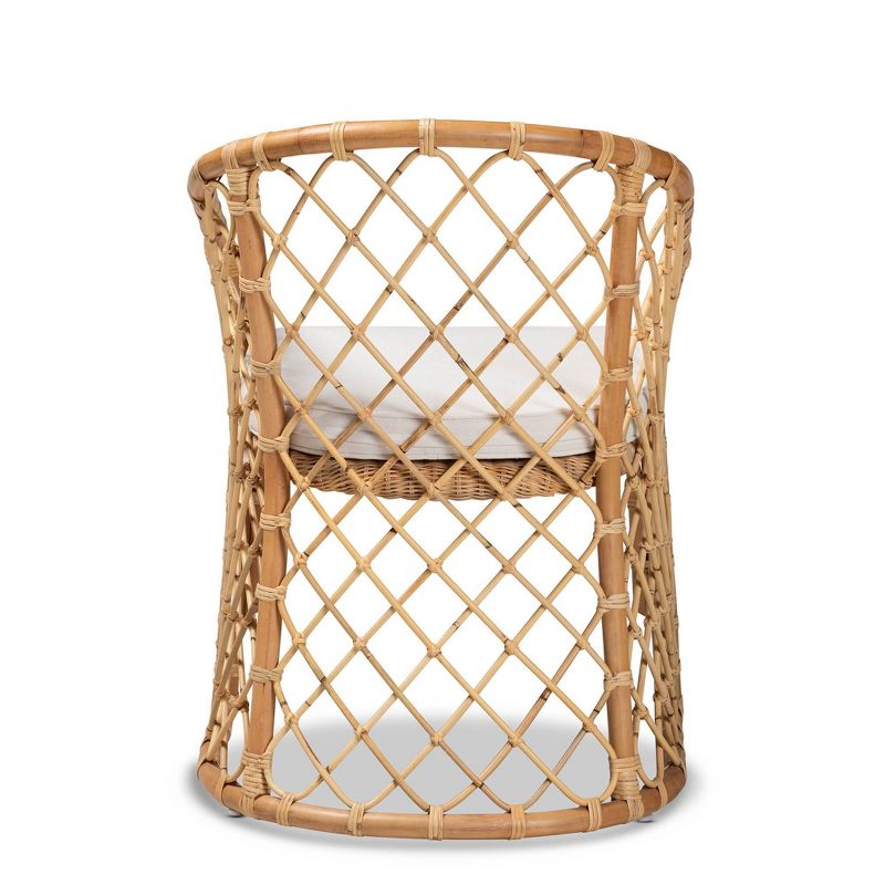 Orchard Fabric Upholstered and Rattan Dining Chair White/Natural - bali & pari: Bohemian Style, Cushioned, No Assembly Required, 6 of 9