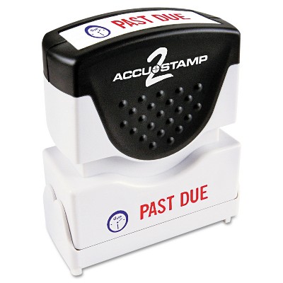 Accustamp2 Pre-Inked Shutter Stamp with Microban Red/Blue PAST DUE 1 5/8 x 1/2 035543