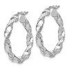 Black Bow Jewelry 4mm Polished Twisted Round Hoop Earrings in Sterling Silver, 29mm - 2 of 4