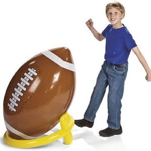 Fun Express Jumbo Giant Inflatable 4ft Football with Tee - 1 of 4