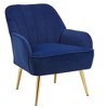 Ridstar Modern Upholstered Accent Chair & Armchair For Office, Reading & Living Room-Navy - 4 of 4