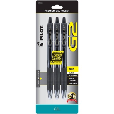 Pilot G2 Gel Pens, 0.7mm Black - 3ct