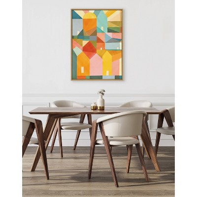 Colorful Abstract Neighborhood Canvas Print in Natural Frame, 28x38