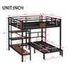 Queen Over Twin Bunk Bed with Hangers and Shelves - 4 of 4