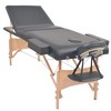 vidaXL 3-Zone Folding Massage Table 3.9 in. Thick Black - 2 of 4