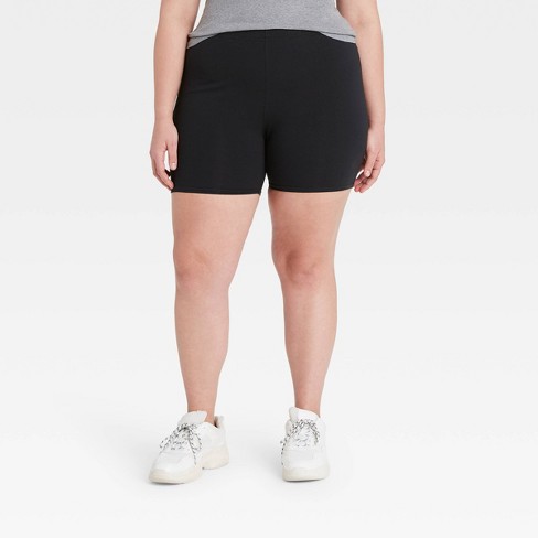 Women's Plus Size Cotton 5 Inseam Bike Shorts - Xhilaration™ Black 1X