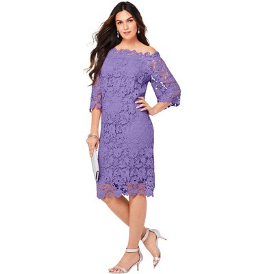 Roaman's Off The Shoulder Lace Dress