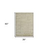 Beige And Brown Wool Striped Hand Woven Area Rug - 3 of 4