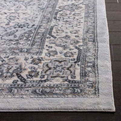 Isabella Dark Grey and Cream 3' x 5' Synthetic Area Rug