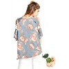 Women's Washed Floral Cold Shoulder Top - Oddi - 2 of 4