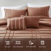 5 Pcs Solid Color Pinch Pleated Comforter Sets, Premium Touch Lightweight Bedding Set with Matching Shams and Decorative Pillows - 3 of 4