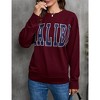 Sweatshirt For Women Lightweight Spring Holiday MALIBU Letter Graphic Crewneck Long Sleeve Pullover Sweatshirt - 4 of 4