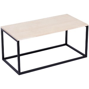 Nordlys Industrial Wooden Top and Black Metal Coffee Table Modern Design Style Living Room - 1 of 4