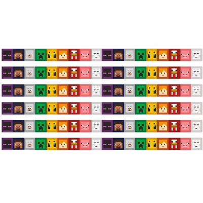 Eureka® Minecraft Character Lineup Deco Trim, 37 Feet Per Pack, 6 Packs