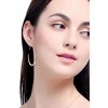 Lightweight Teardrop Hoop Earrings for Women - 14k Gold/White Gold Plated Large Oval Pull Through Hoop Earrings High - 3 of 4