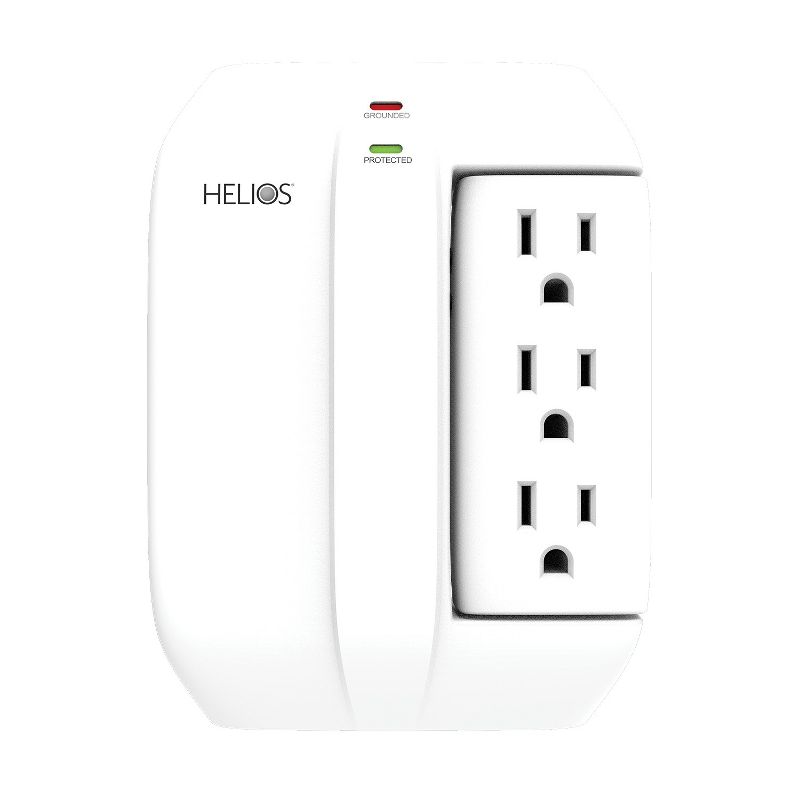 Helios 5-Outlet Wall Tap Surge Protector with 2 USB Charging Ports, 4 of 9