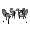 LumiSource 5pc Clara Marcel Dining Set Black Clear Glass/Silver Velvet - 2 of 4
