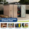 6x8 ft Outdoor Storage Shed with Solar Light, Large Outdoor Tool Storage with Lockable Doors and Sloping Roof, Metal Garden Shed for Backyard Patio - 4 of 4