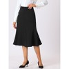Hobemty Women's Office Midi Length High Waist Fishtail Skirt - 4 of 4