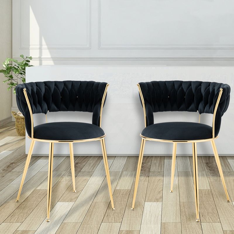 Set of 2 Modern Velvet Upholstered Accent Chair with Tufted Backrest-ModernLuxe, 1 of 12
