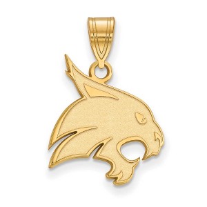 Black Bow Jewelry 14k Yellow Gold Texas State Bobcats NCAA Large Pendant - 1 of 3
