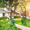 Dolonm Heavy Duty 90" Black Garden Arch - 0.75" Powder Coated Metal Trellis for Roses/Climbing Plants, Rustproof, Easy Assembly - 4 of 4