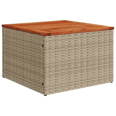 vidaXL Garden Table Beige and Brown PE Rattan Small Durable