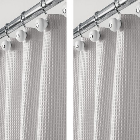 Mdesign Long Waffle Weave Fabric Shower, 84 Inch Shower Curtain Liner Target