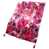 The Flora - Lightweight Cotton Scarf with Tassels- Pink by Youzey - 3 of 3