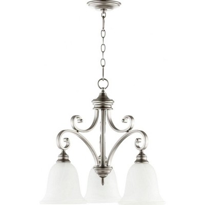 Quorum Lighting Bryant 3-Light Nook Pendant, Classic Nickel, 25W, 21.75H