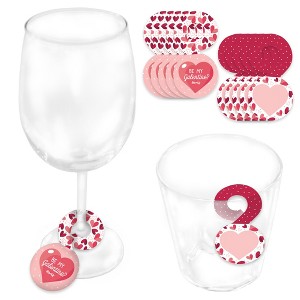 Big Dot of Happiness Happy Galentine's Day - Valentine's Day Party Paper Beverage Markers for Glasses - Drink Tags - Set of 24 - 1 of 4